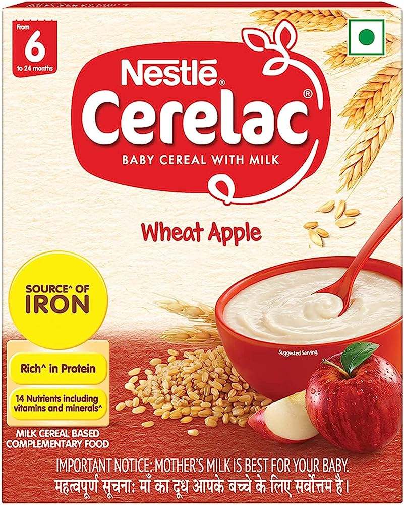 Nestle Cerelac Baby Cereal with Milk from 6 to 24 Months Wheat Apple