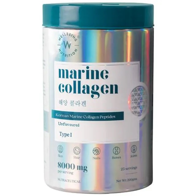 Wellbeing Nutrition Pure Korean Marine Collagen Supplements for Men & Women, 200gm