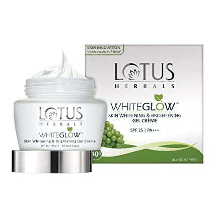 Lotus Herbals White Glow Skin Whitening & Brightening Gel Creme SPF 25 PA+++, 40 gm