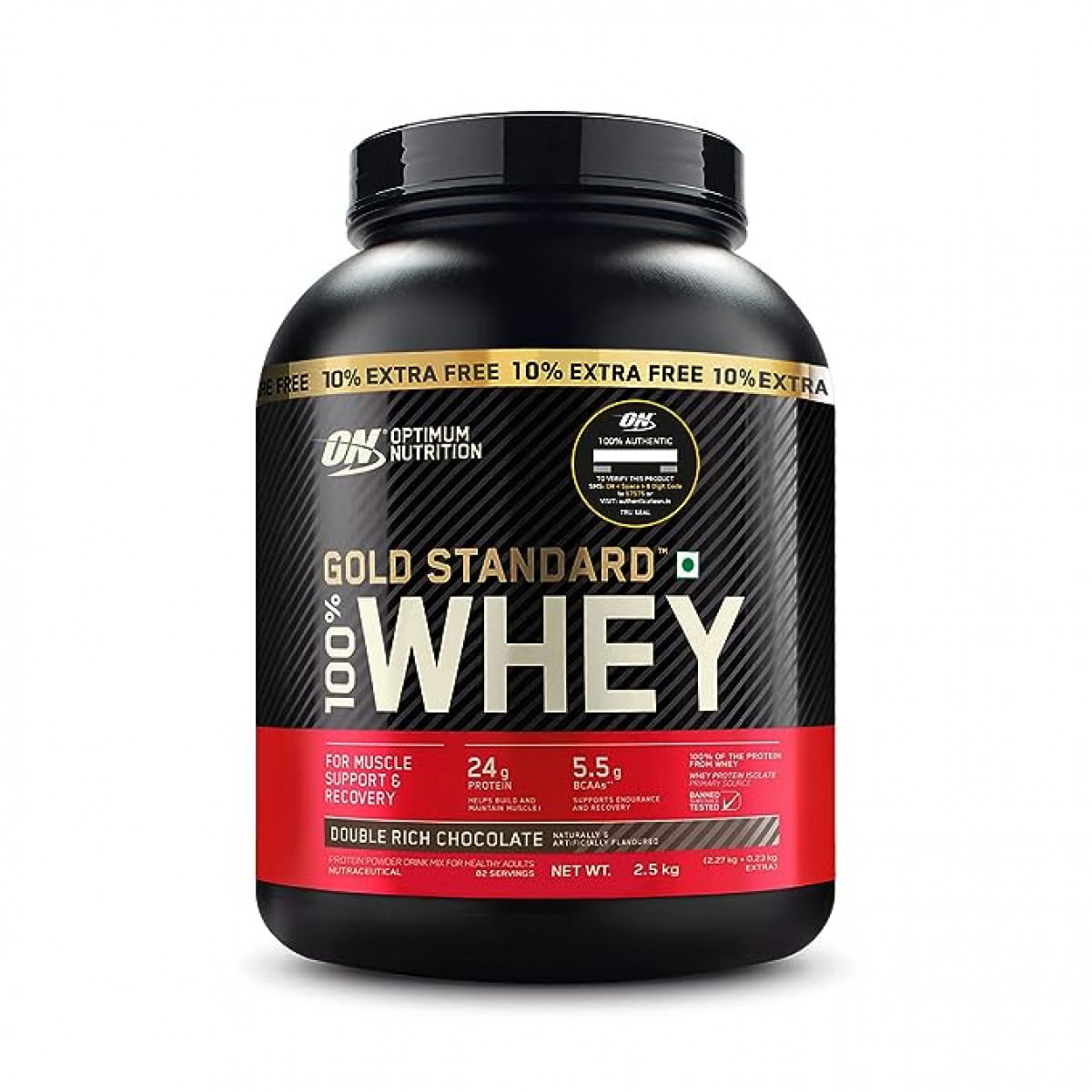 Optimum Nutrition (ON)100% Whey Gold Standard Double Rich Chocolate Flavoured Powder 5 lb