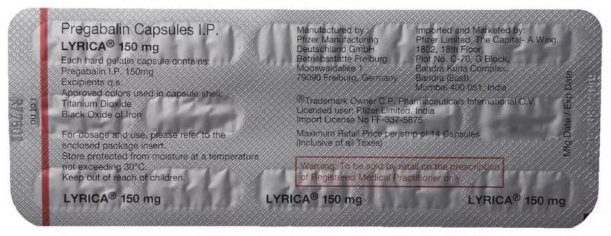 Lyrica 150mg Capsules