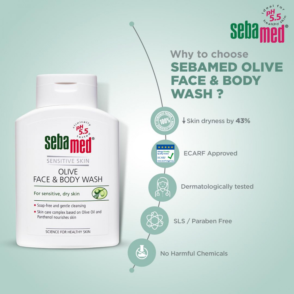 Sebamed Olive Face & Body Wash 200 ml