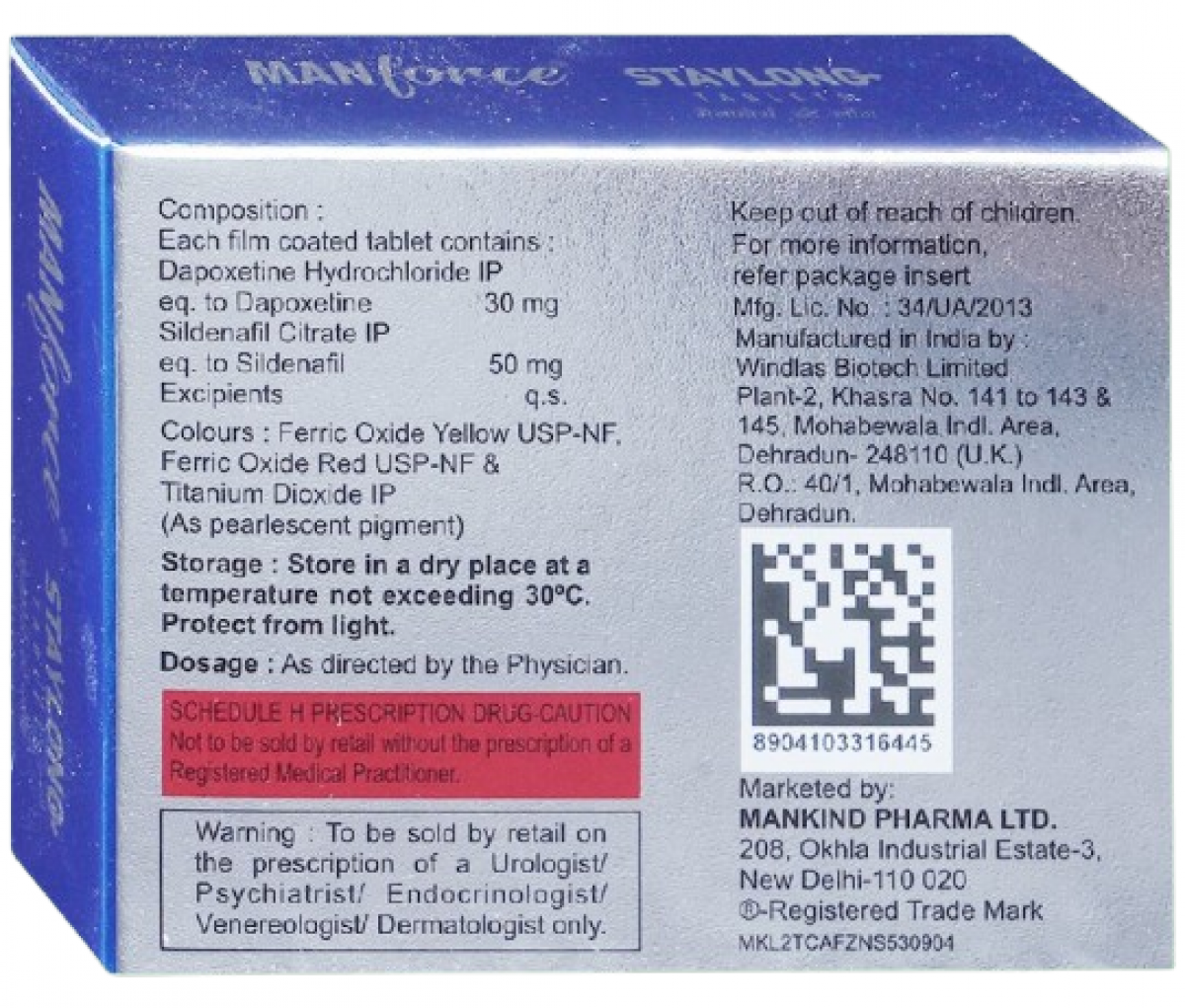 How much time Manforce Staylong Tablet increase
