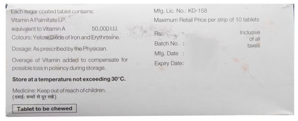 Vitamin A Chewable Tablet