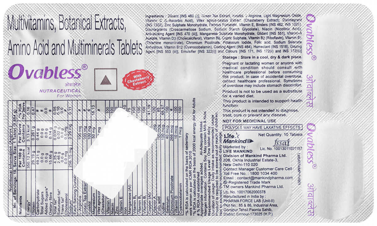 Ovabless Tablet side effects