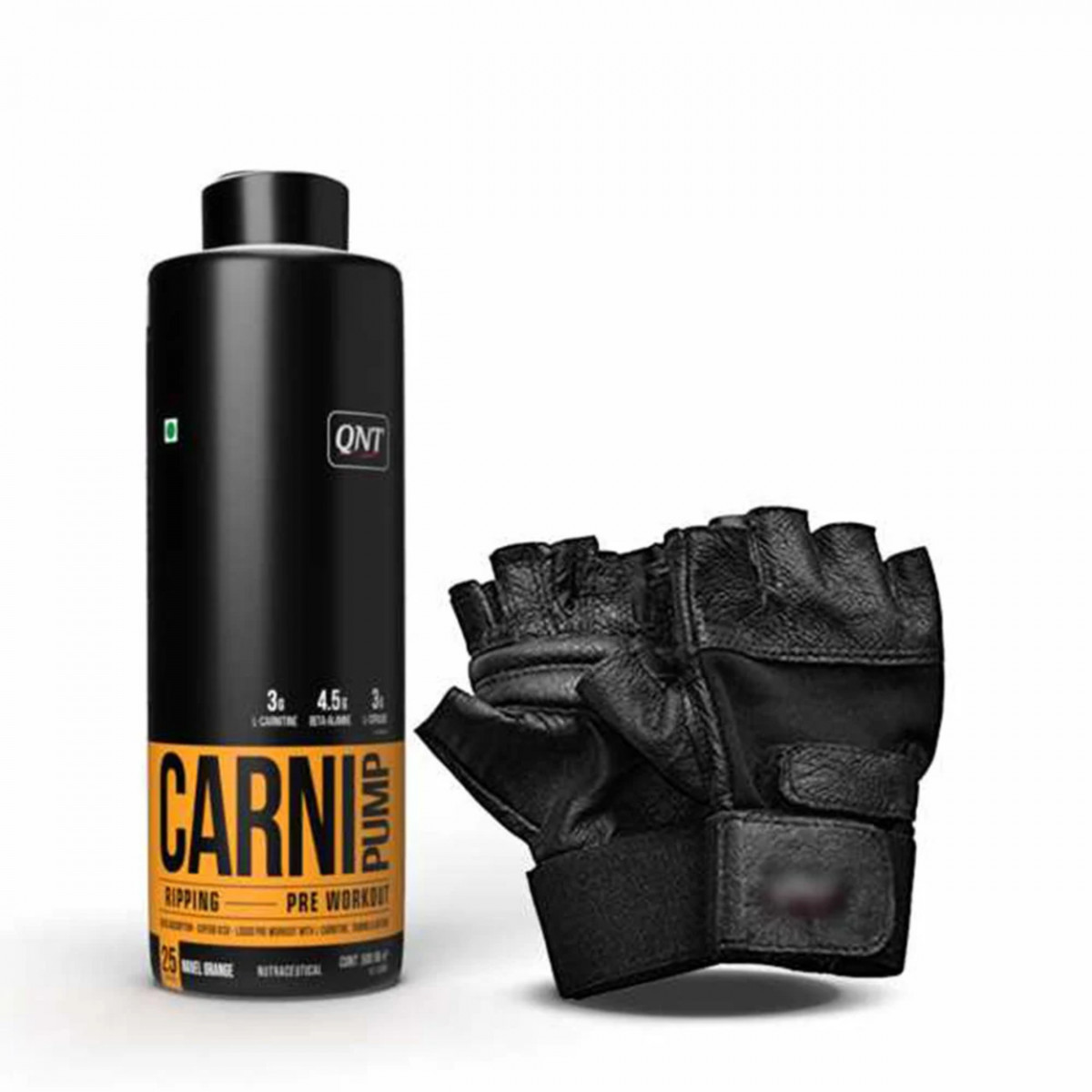 QNT Carnipump Ripping Pre-workout 500ml Navel Orange (+ Gym Gloves Free)
