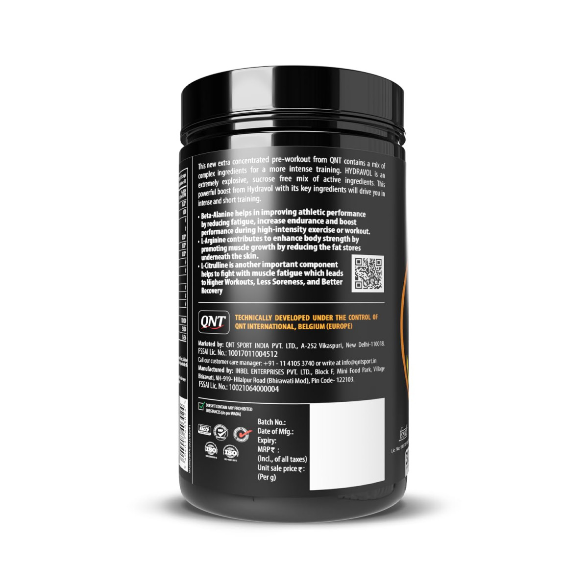 QNT Hydravol Pre-Workout Supplement Citron