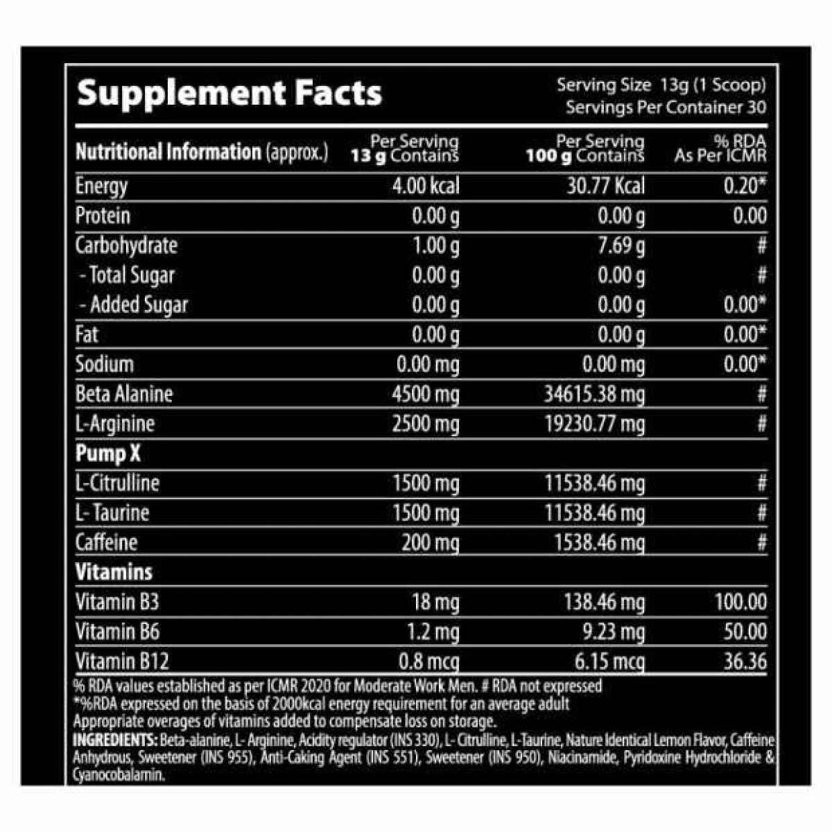 QNT Hydravol Pre-Workout Supplement Citron