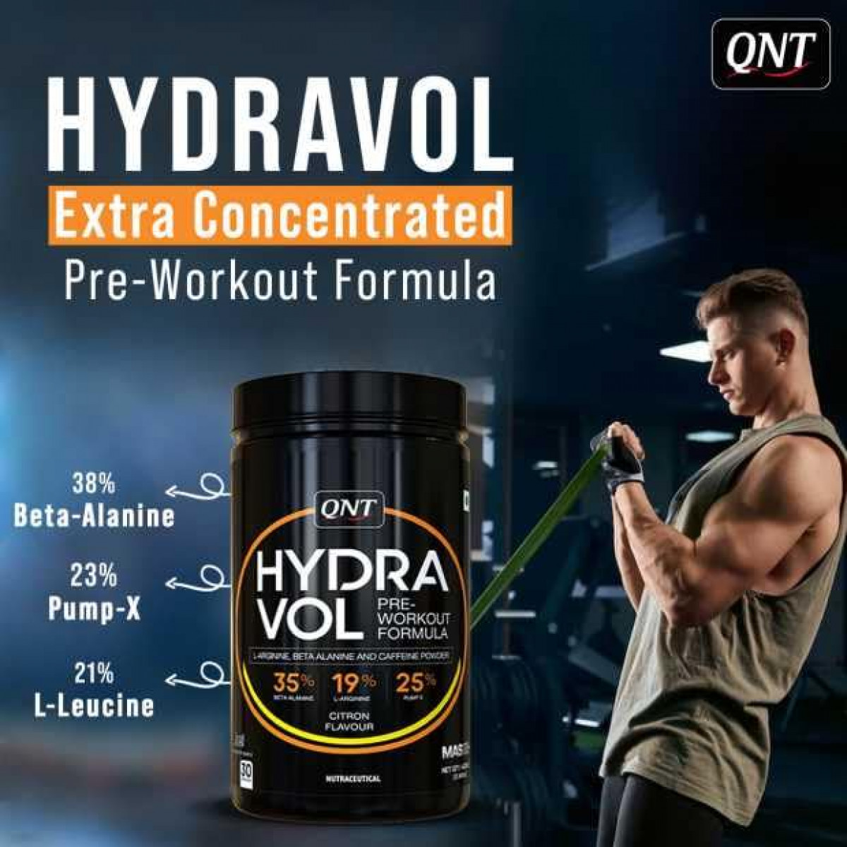 QNT Hydravol Pre-Workout Supplement Citron