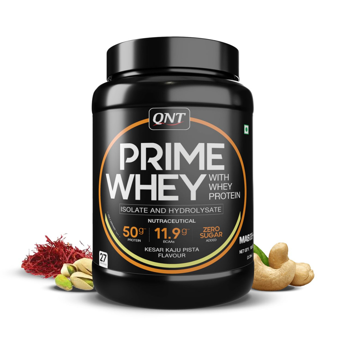 QNT Prime Whey Protein Powder Kesar Kaju Pista 1 Kg