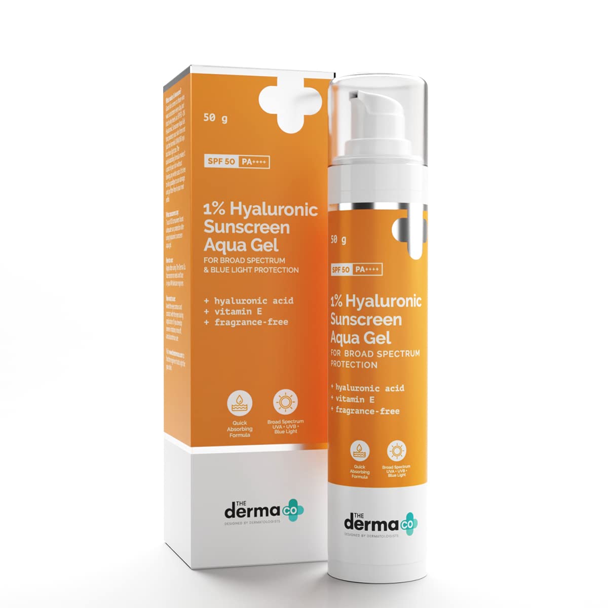 The Derma Co 1% Hyaluronic Sunscreen Aqua Gel with SPF 50 & PA++++ - 50g