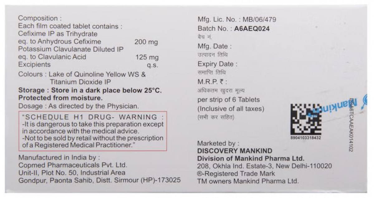 Mahacef CV dosage