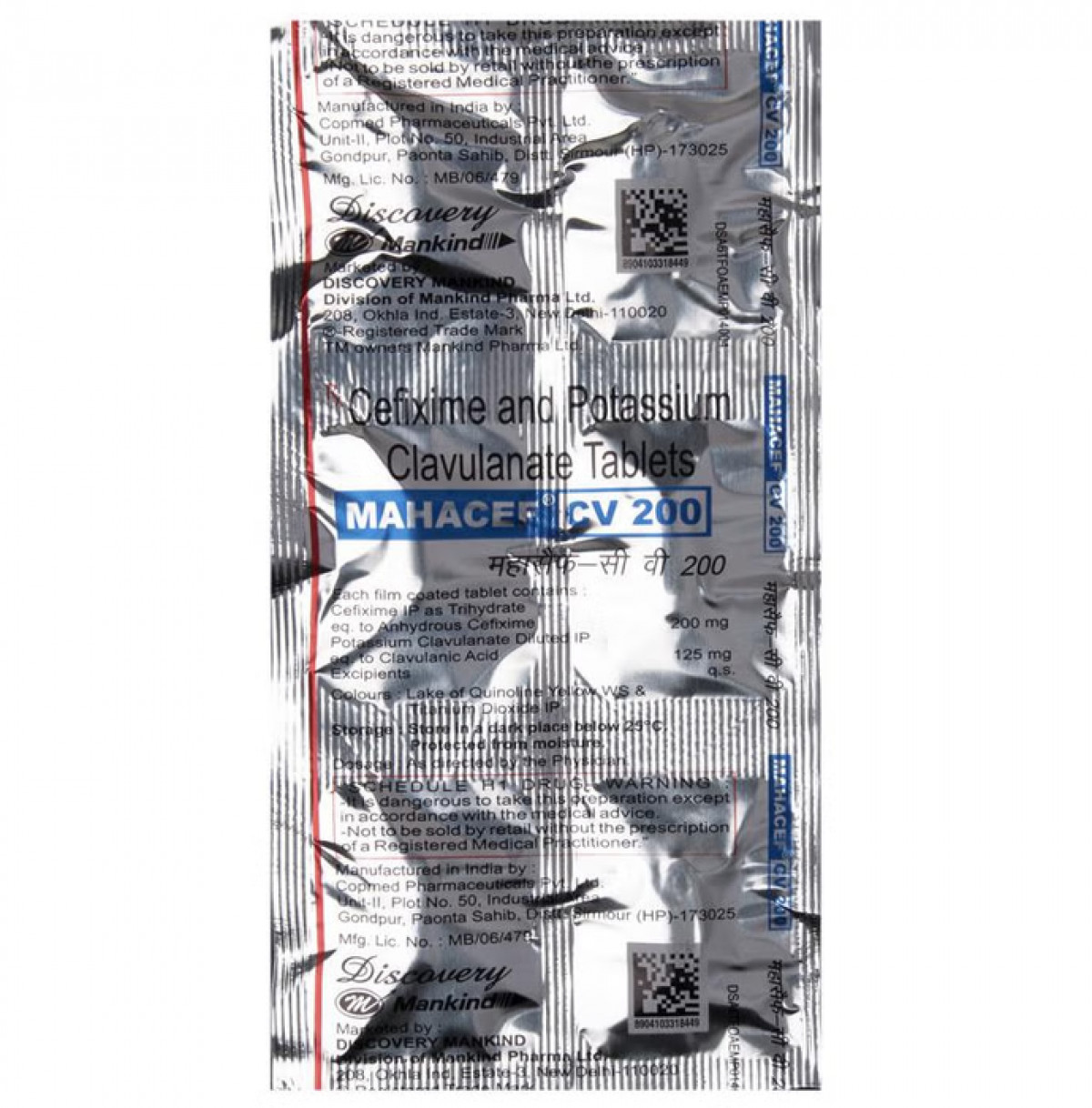 Mahacef CV for infection