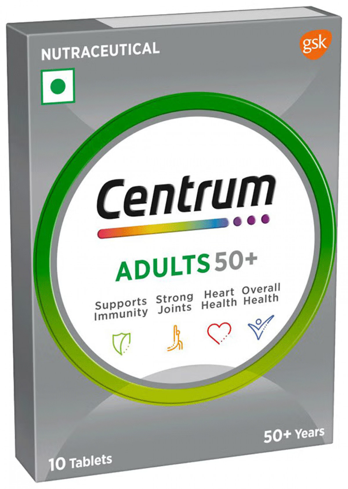 Centrum Adult 50+ | Vegetarian Multivitamin Tablets for Joint, Heart & Immune Support | World's No.1 Multivitamin Brand