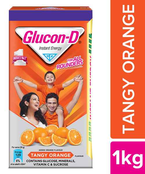 Glucon-D Instant Energy Health Drink Tangy Orange, 1 kg