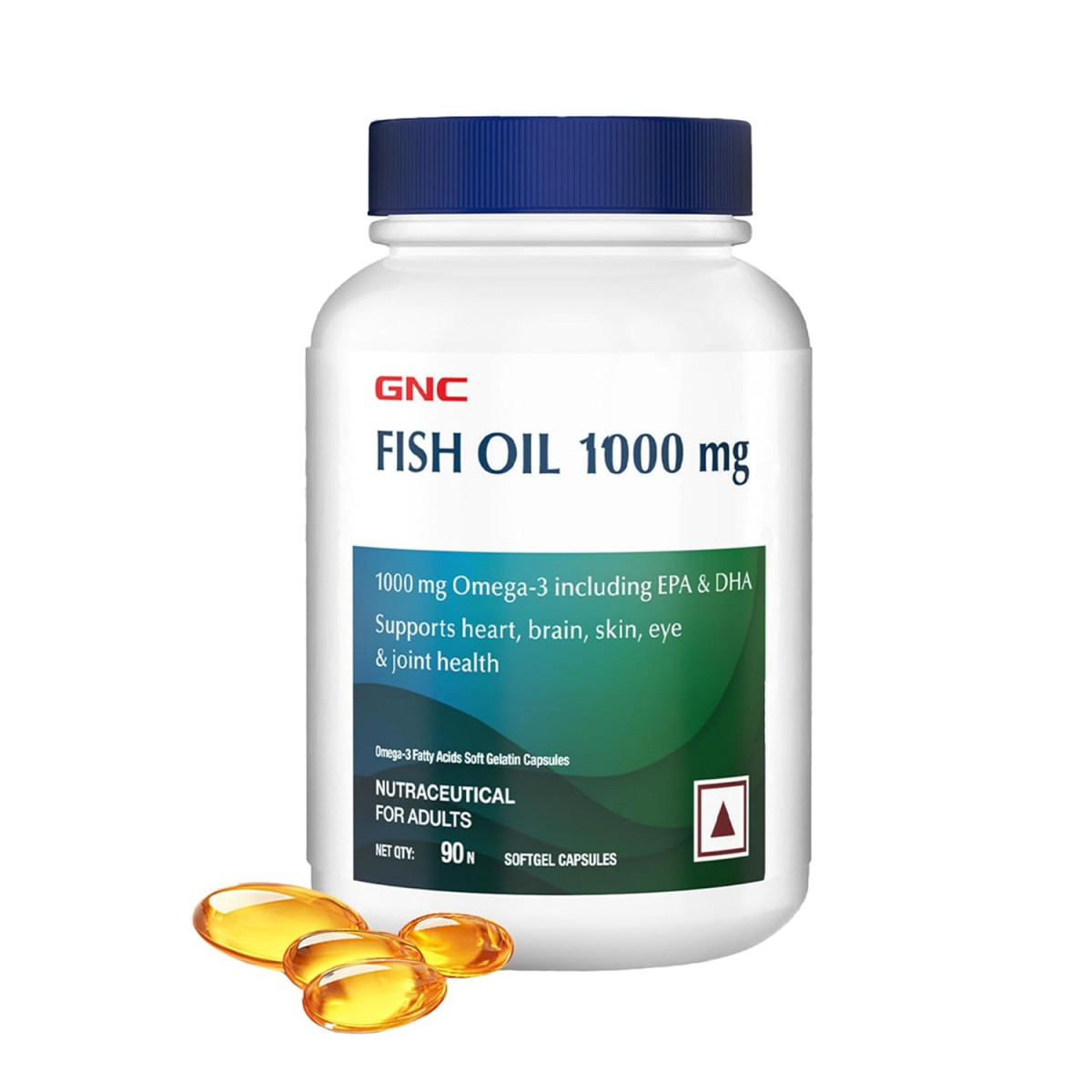  GNC Fish Oil 1000mg Omega-3 with 180mg EPA & 120mg DHA 90 Softgels